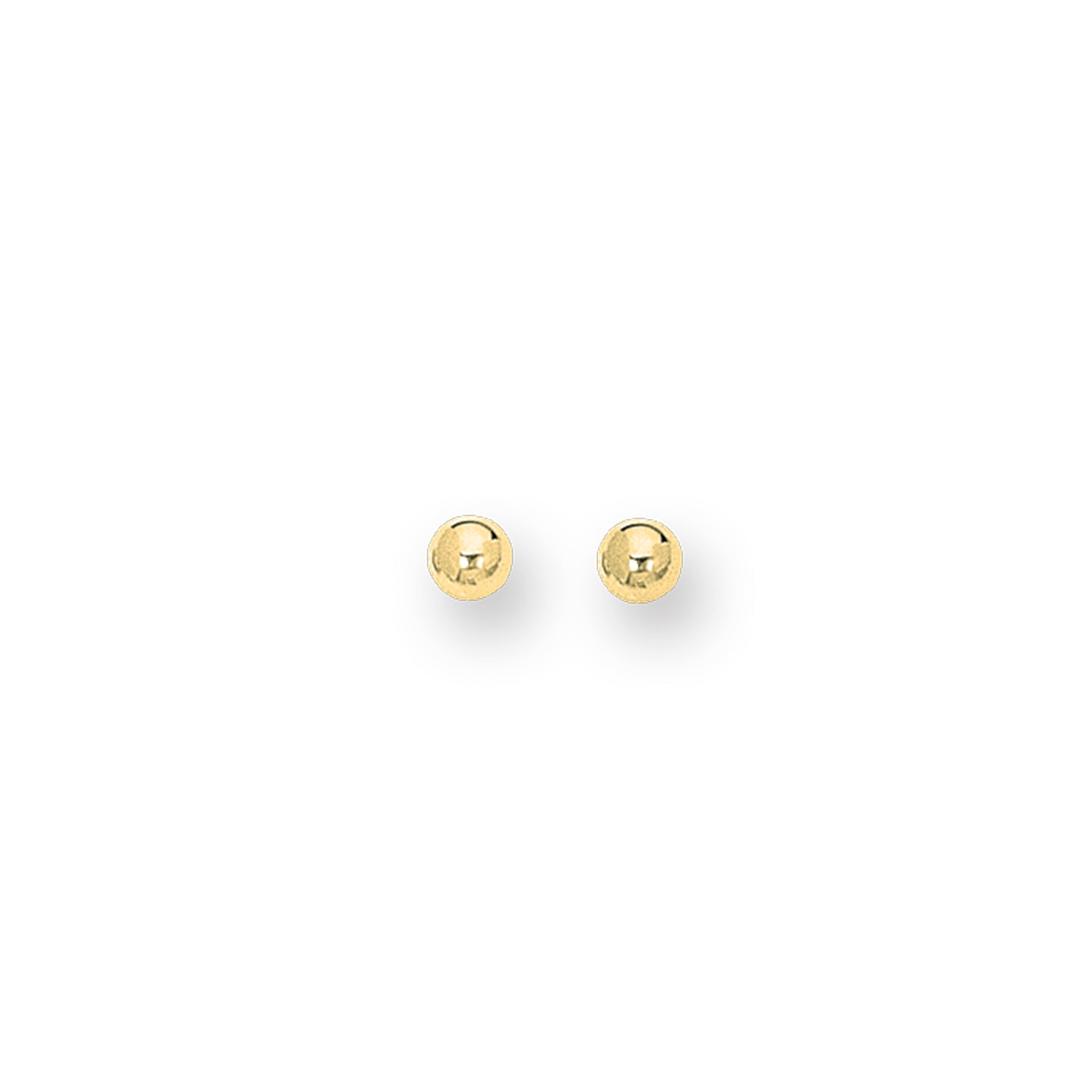 14k Gold Polished 3mm Ball Stud Earrings