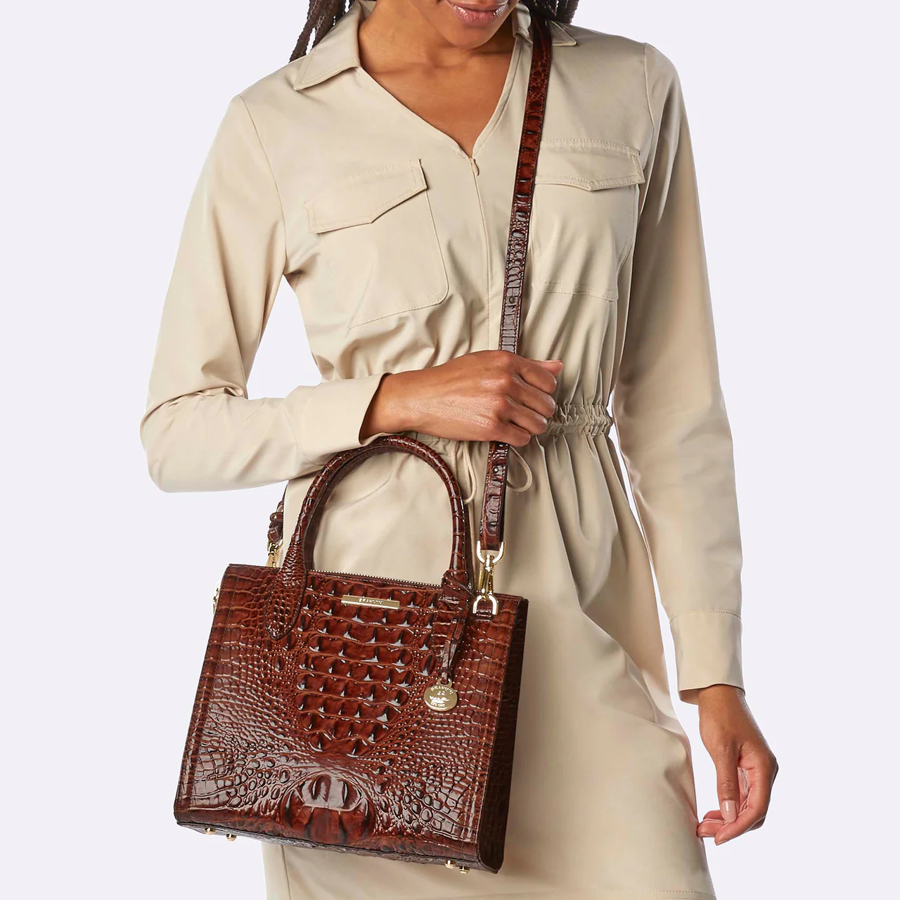Brahmin Melbourne Collection Small Caroline Satchel, Windchime