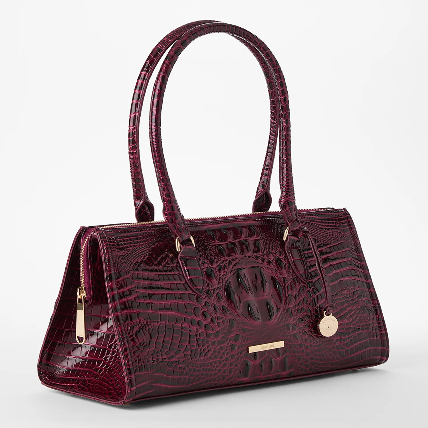Brahmin Melbourne Collection Sophia Satchel, Cherry Lacquer