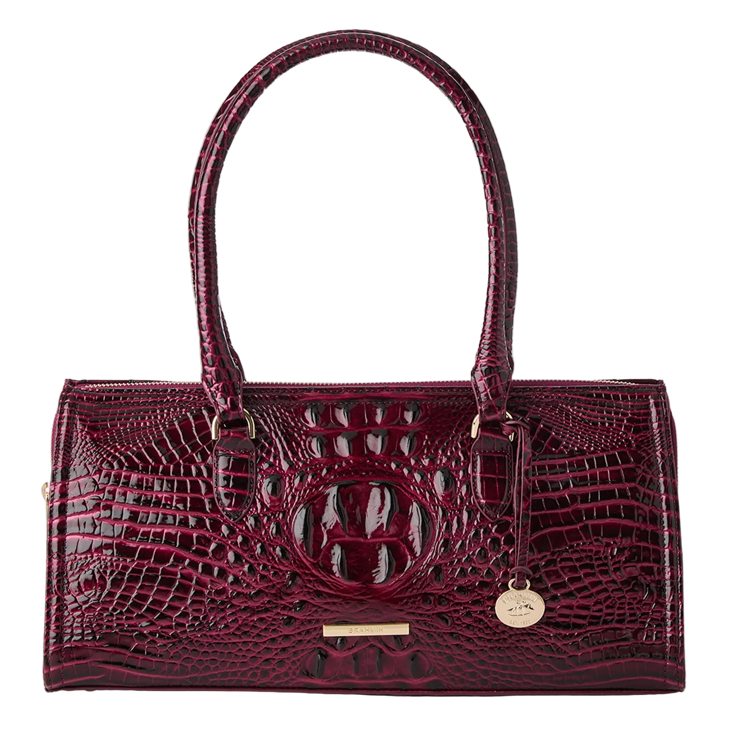 Brahmin Melbourne Collection Sophia Satchel, Cherry Lacquer