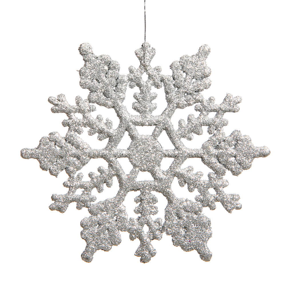 Snowflake Glitter Ornament Set, 24 Pieces