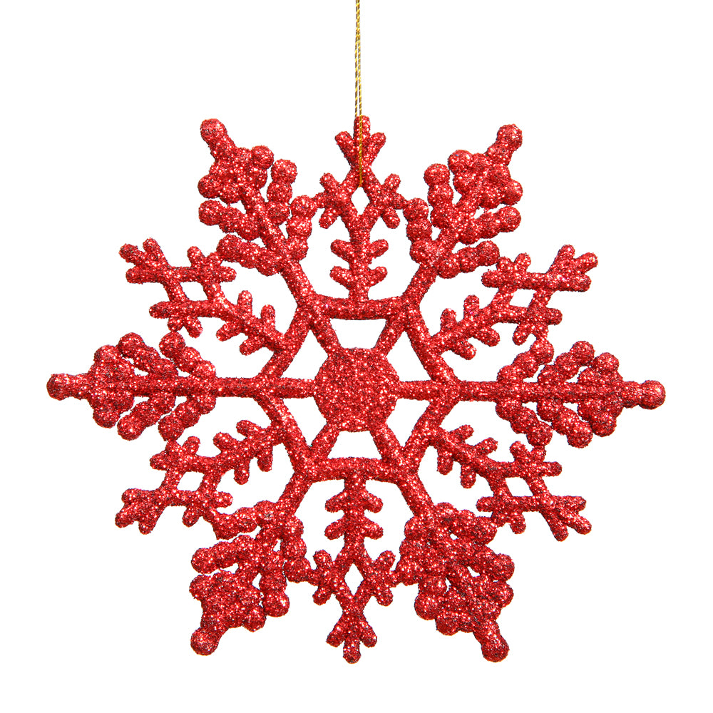 Snowflake Glitter Ornament Set, 24 Pieces