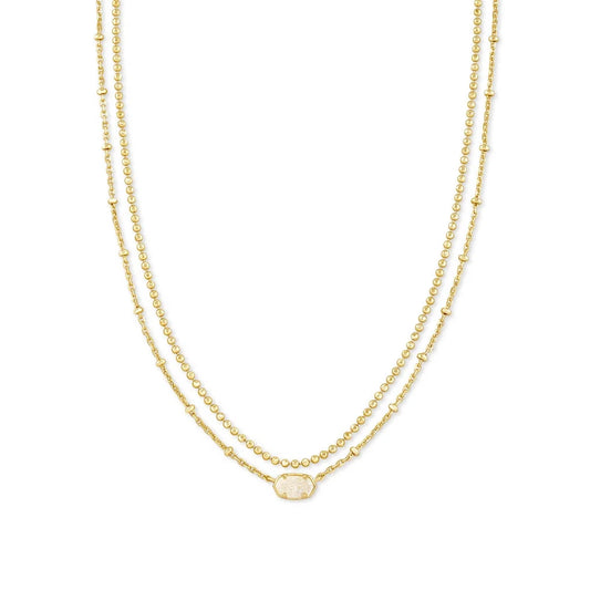 Kendra Scott Emilie Iridescent Drusy Multistrand Necklace, Gold