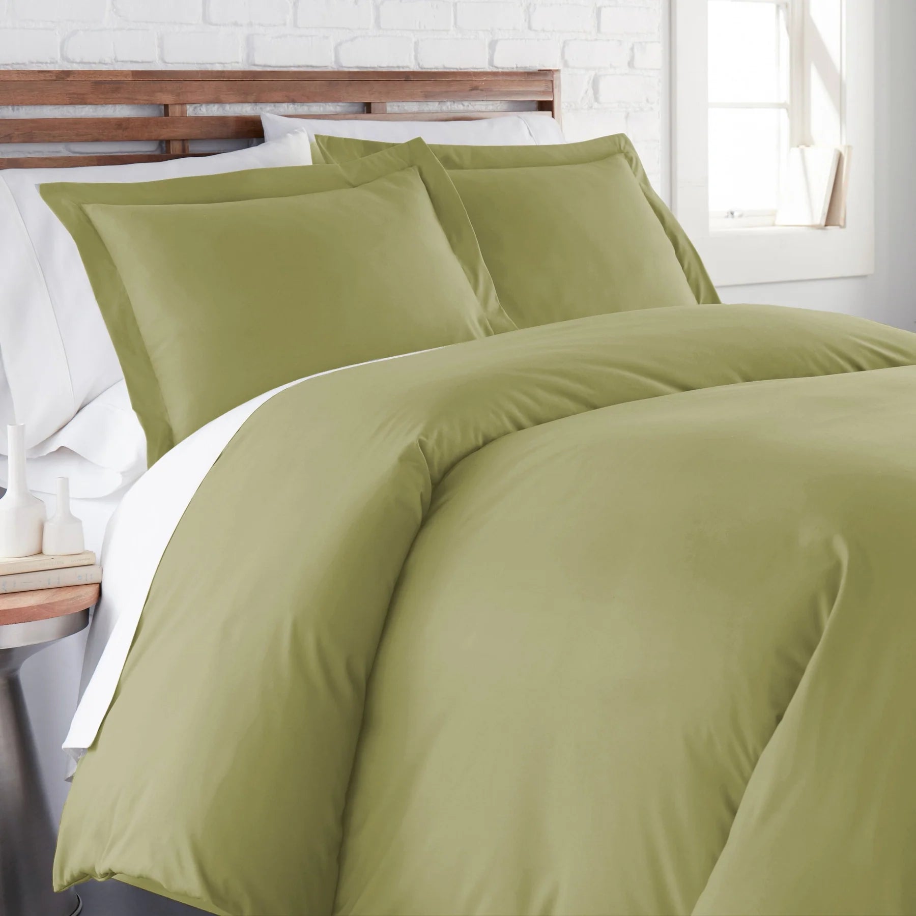 Luxe Microfiber Duvet Set, Sage Green