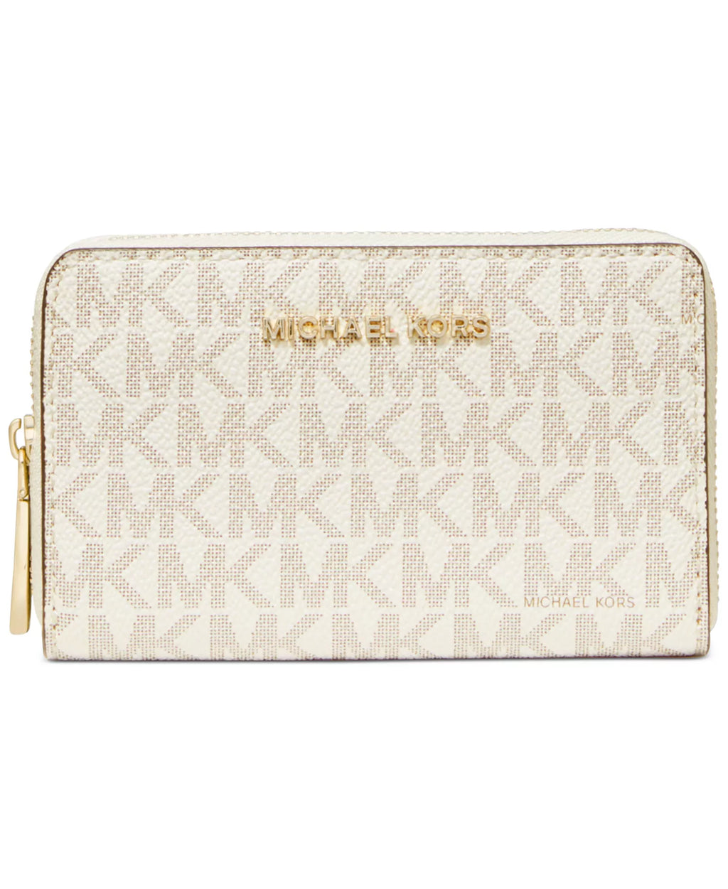 Michael Kors Jet Set Small Zip Around Card Case, Signature Vanilla