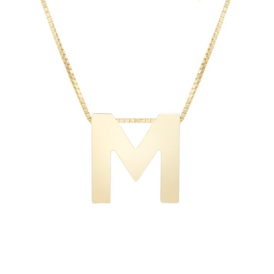 14K Block Letter Initial Necklace