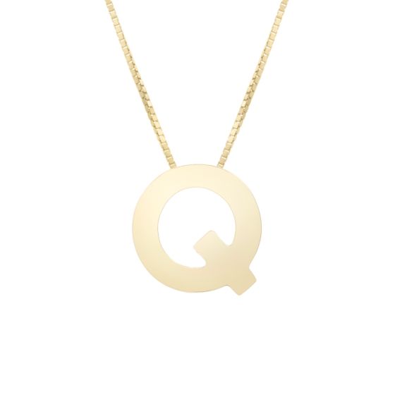 14K Block Letter Initial Necklace