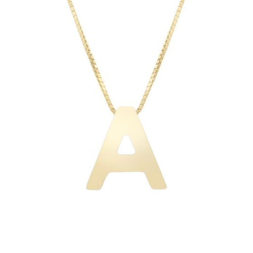 14K Block Letter Initial Necklace