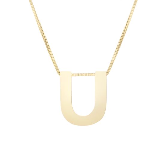 14K Block Letter Initial Necklace