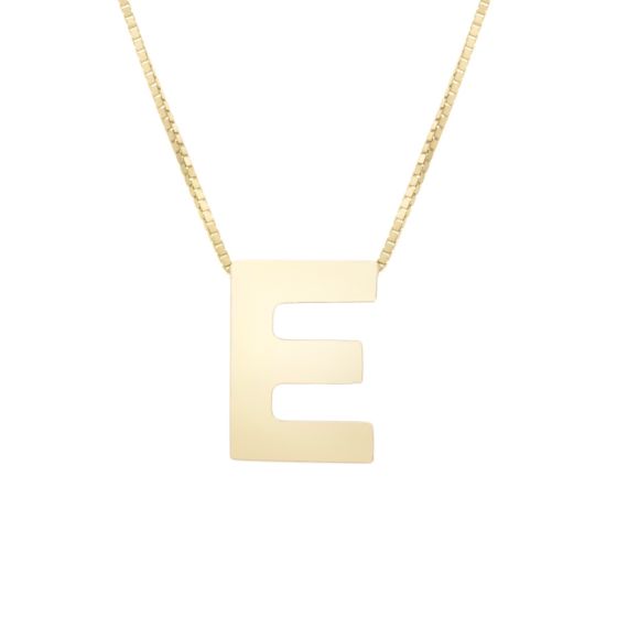 14K Block Letter Initial Necklace