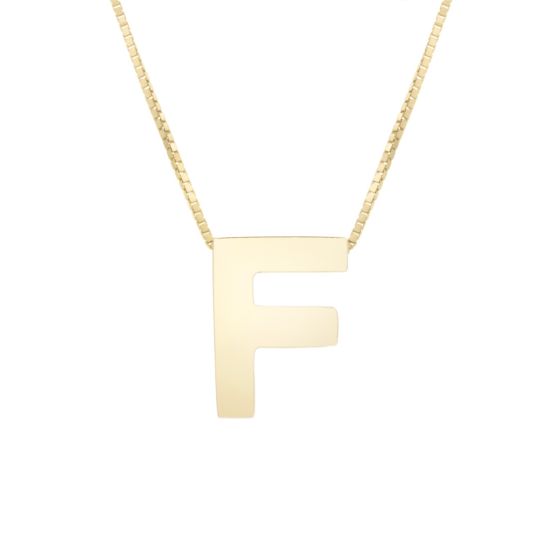 14K Block Letter Initial Necklace