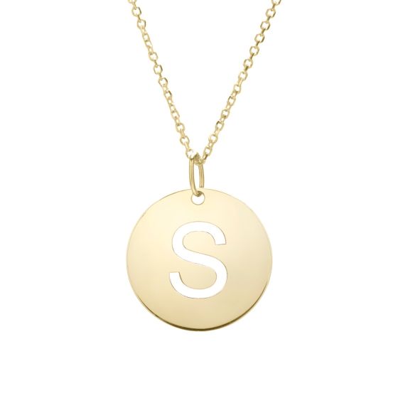 14K Initial Pendant Necklace