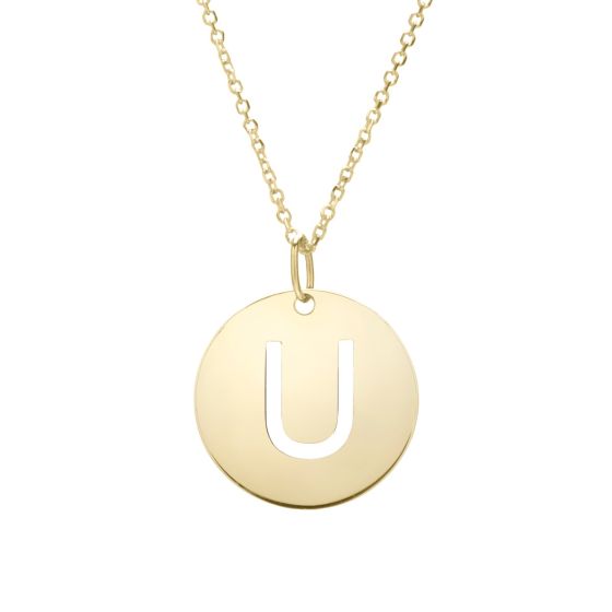 14K Initial Pendant Necklace