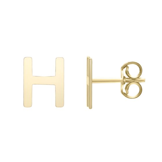 14K Initial Stud Earrings