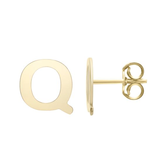 14K Initial Stud Earrings