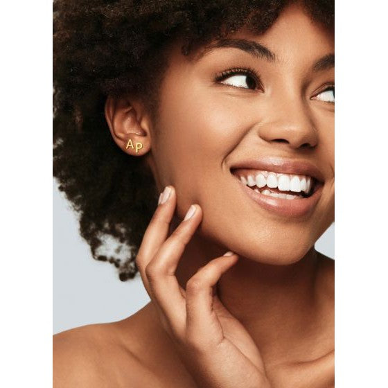 14K Initial Stud Earrings