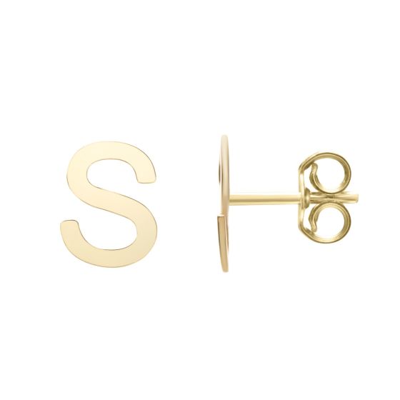 14K Initial Stud Earrings