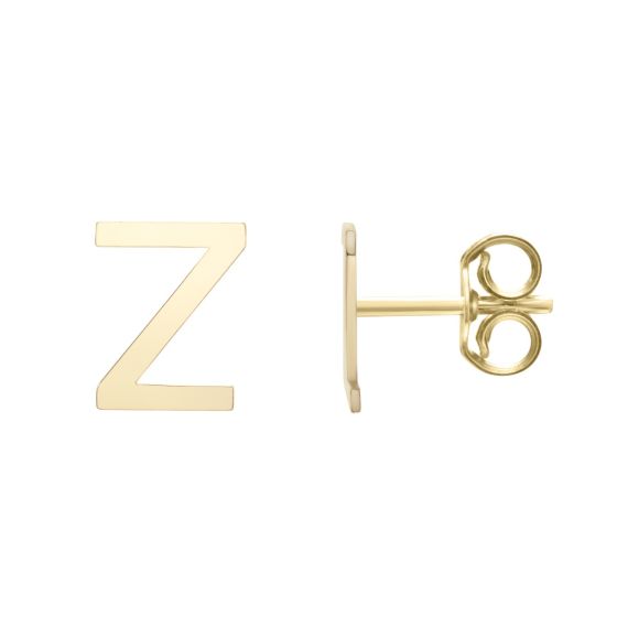 14K Initial Stud Earrings