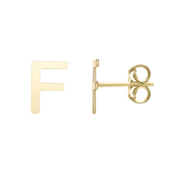 14K Initial Stud Earrings