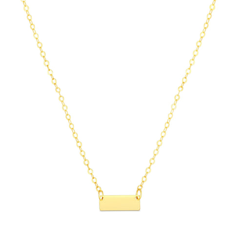 14K Mini Bar Pendant Necklace