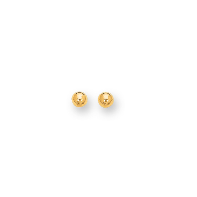 14K Polished Ball Earrings, 8mm
