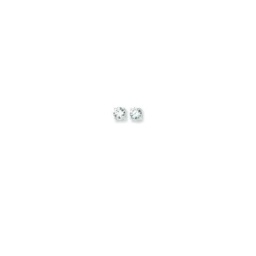 14K Round CZ Earrings, 7mm