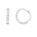 14K Round Diamond Cut Huggie Earrings