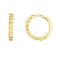 14K Round Diamond Cut Huggie Earrings