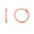 14K Thin Polished Huggie Earrings, Rose Gold