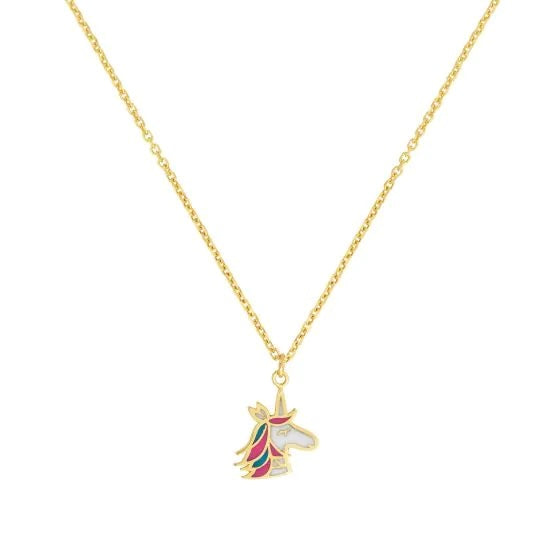 14K Unicorn Necklace, Children's