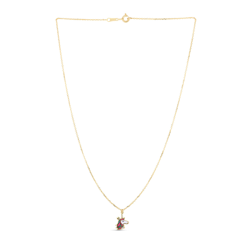 14K Unicorn Necklace, Children's