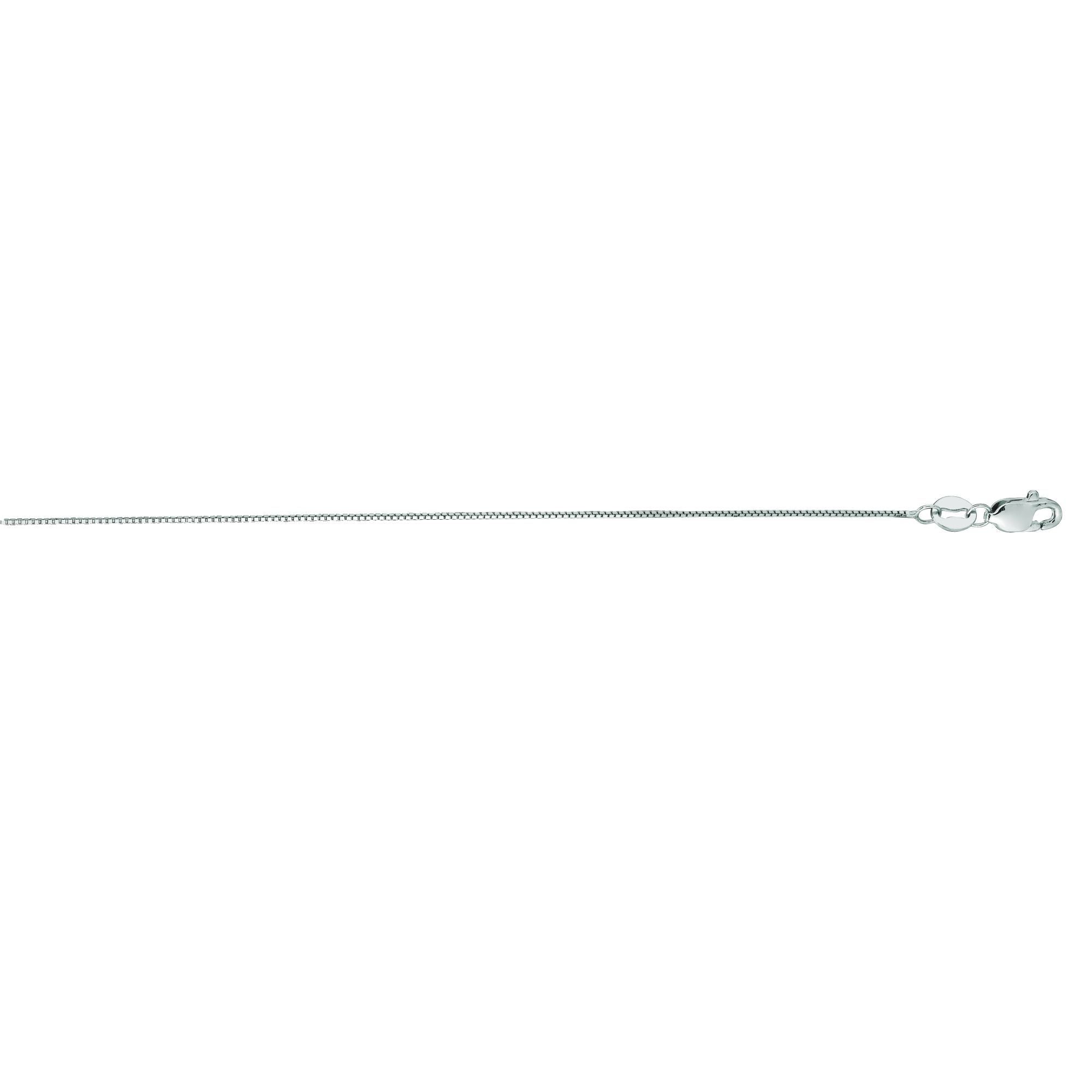 14K White Classic Box Chain, 0.60mm
