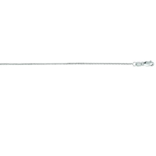 14K White Classic Box Chain, .75mm