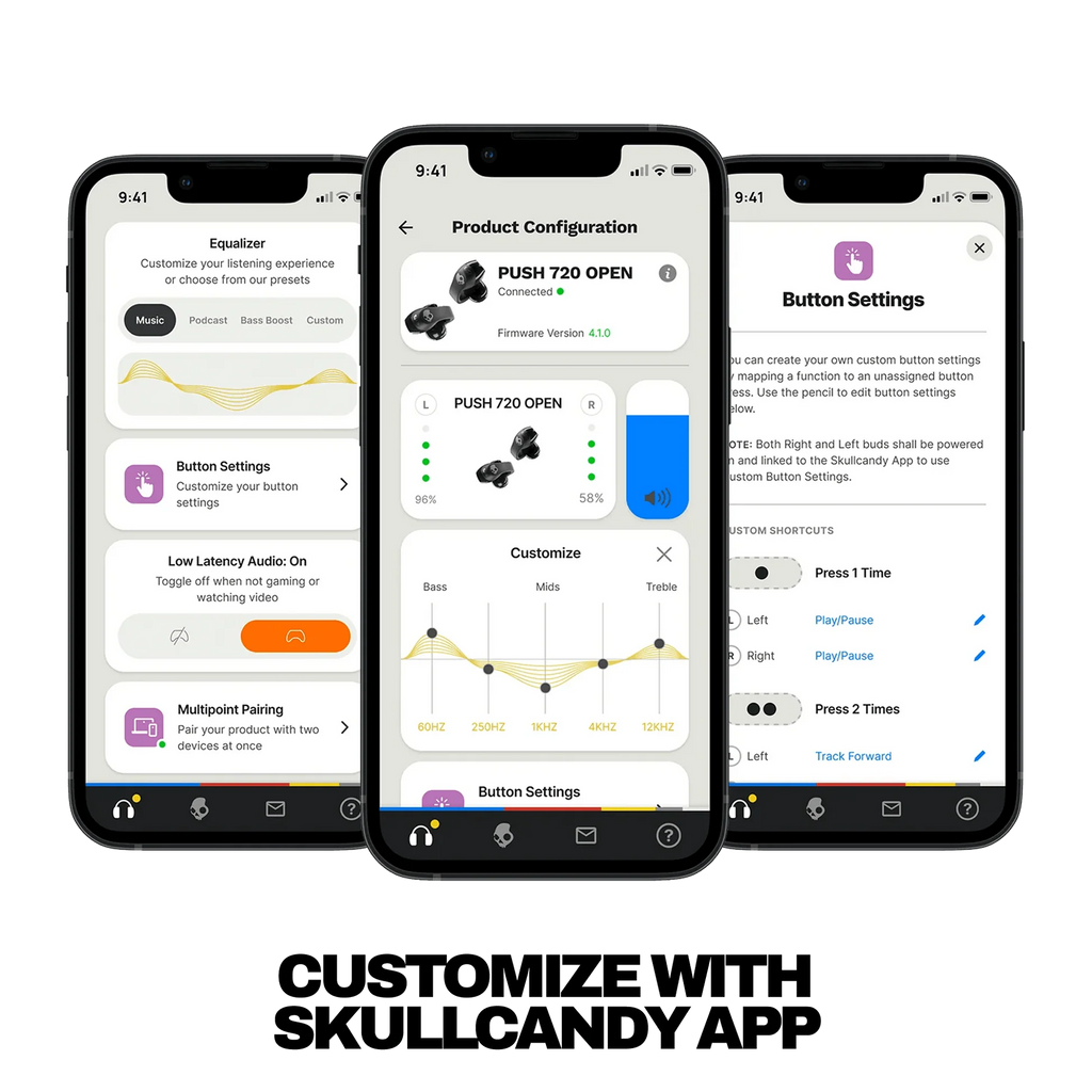 Skullcandy Push 720 Open Earbuds, Crazy Pink