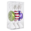 7" Multi-Colored Candy Christmas Ornaments, Set of 3