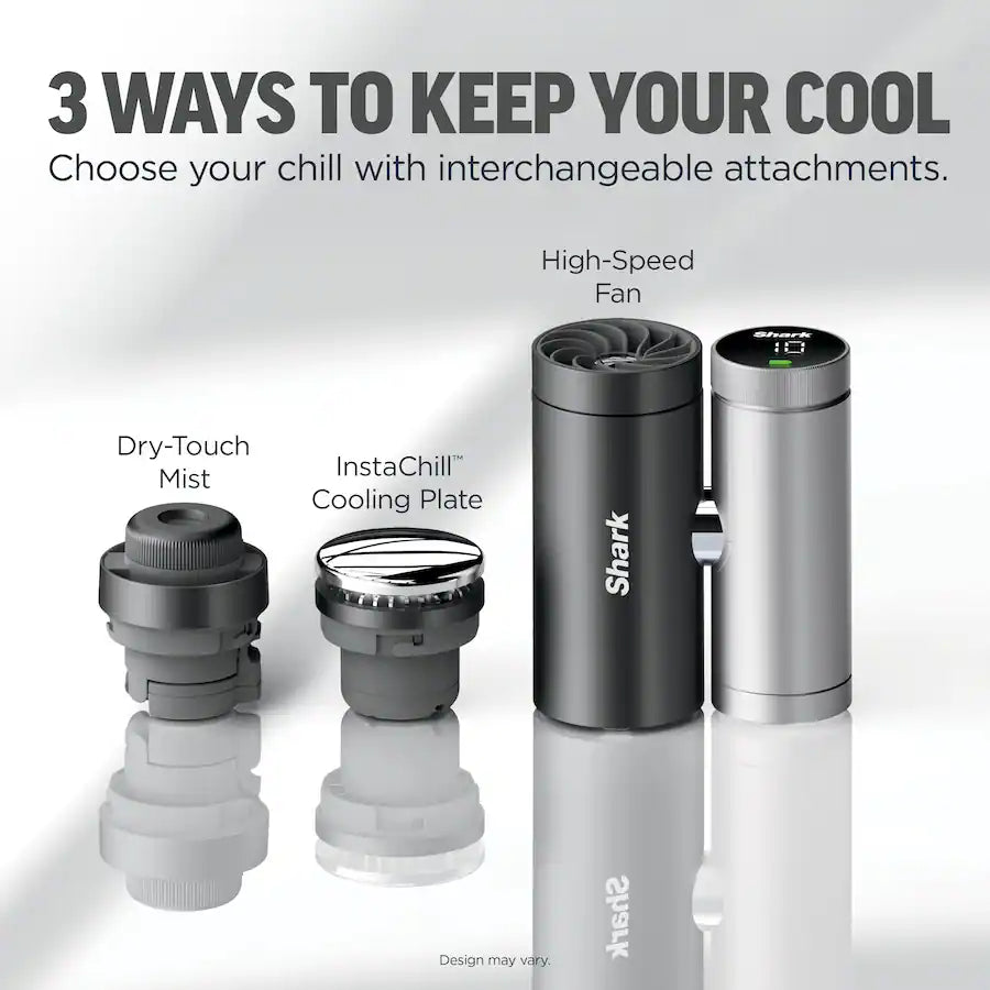 Shark ChillPill: The only 3-in-1 personal cooling system with fan, InstaChill cooling plate & dry-touch mist, Carbon