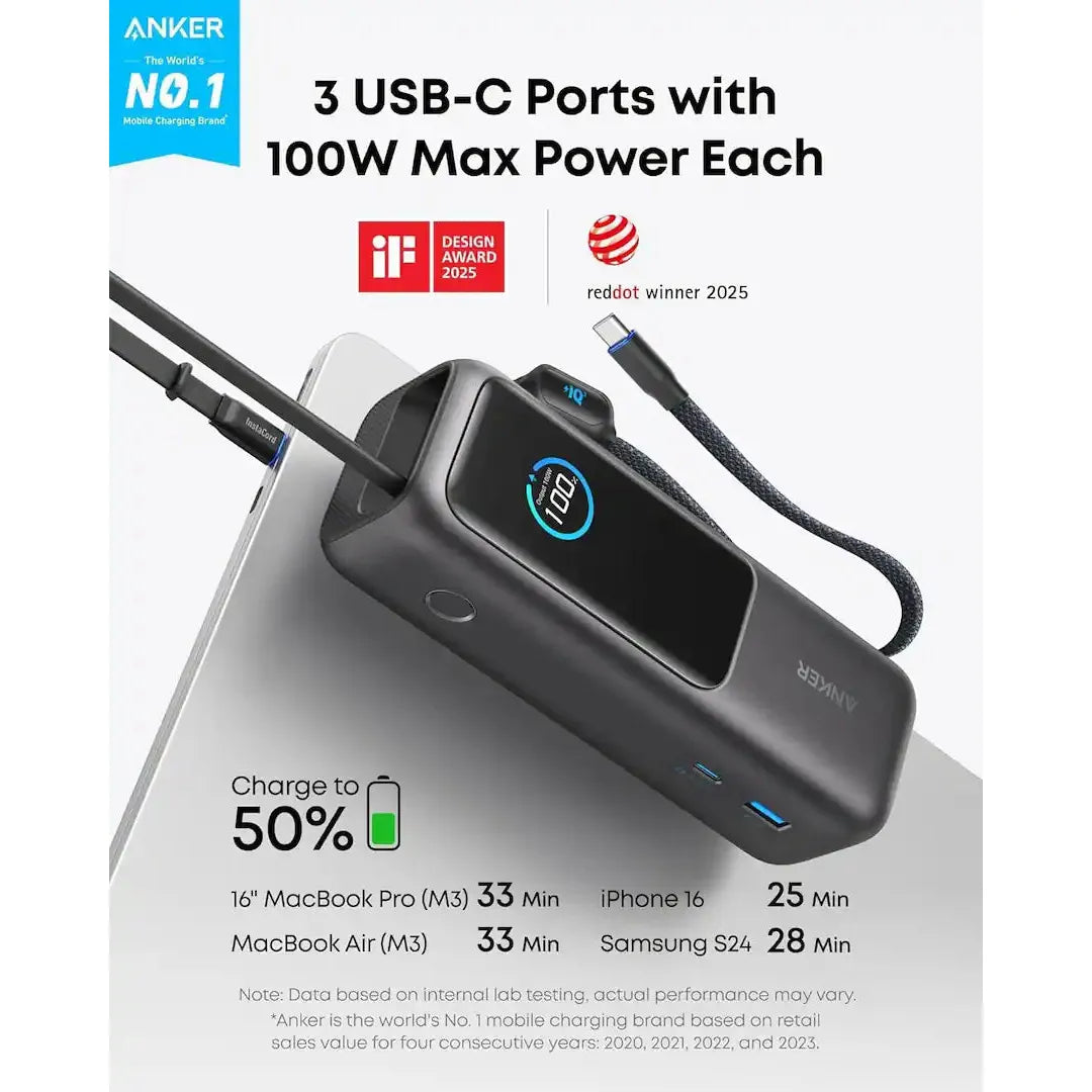 Anker Laptop Power Bank 25K 165W, Black