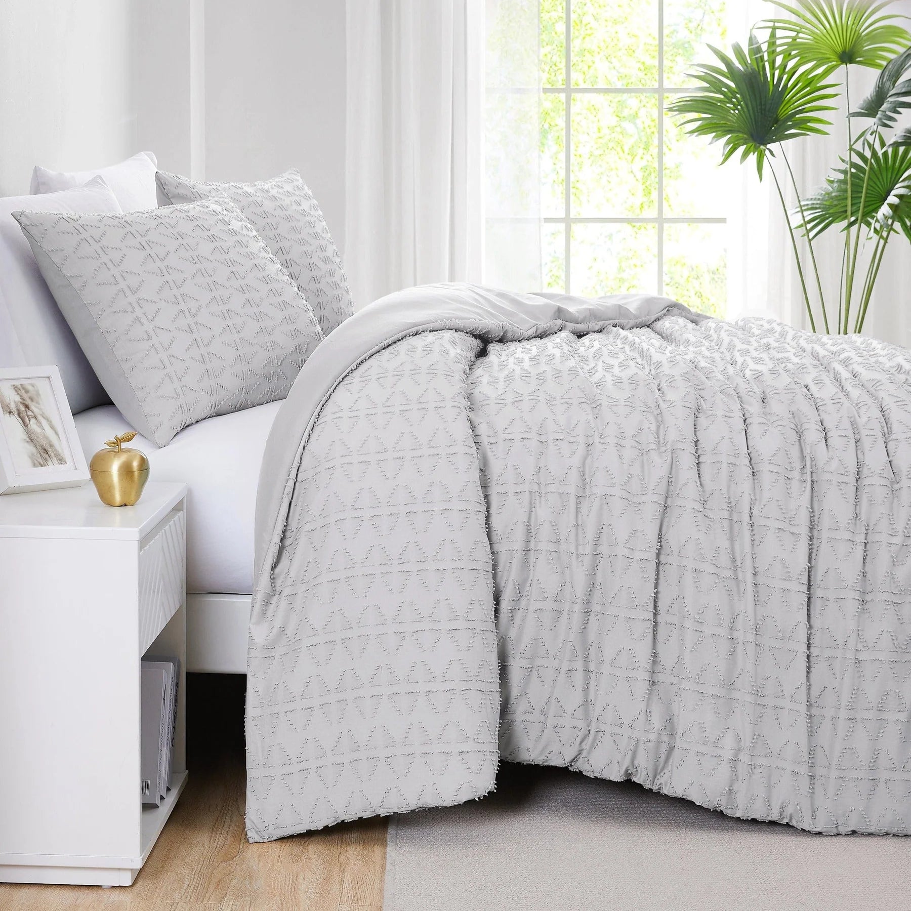 Bali Duvet Cover Set, Light Grey