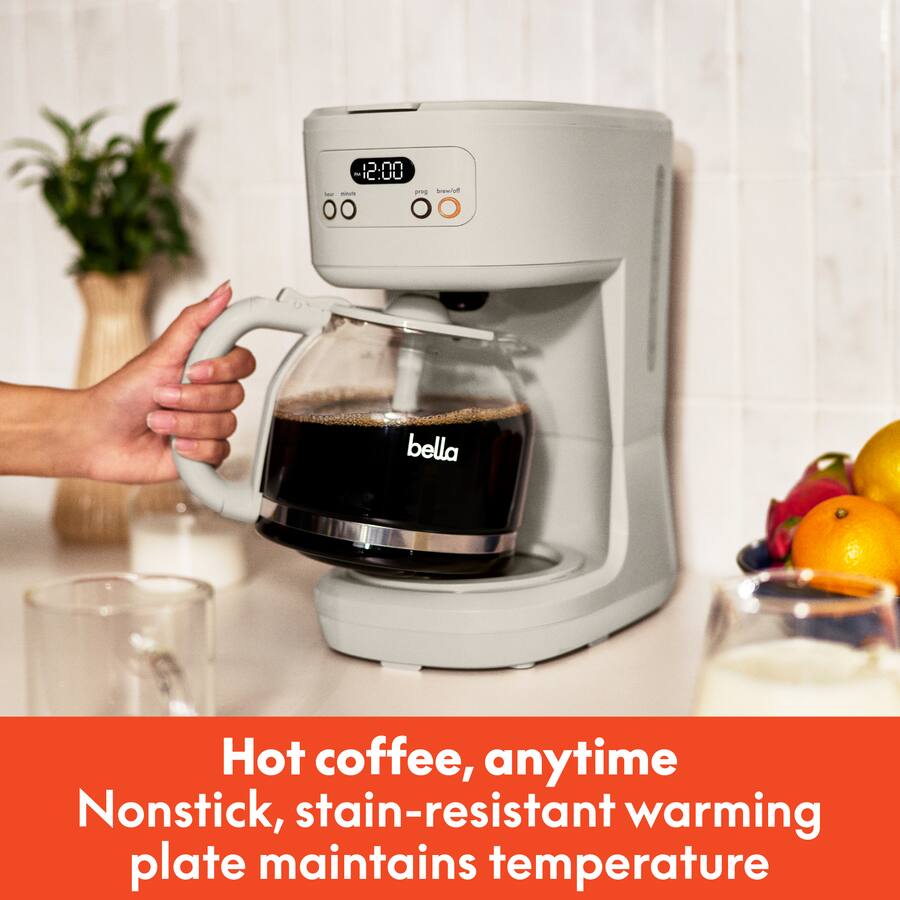 Bella 12 Cup Programmable Coffee Maker, Oatmilk