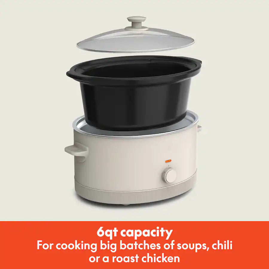 Bella 6 Quart Manual Slow Cooker, Oatmilk