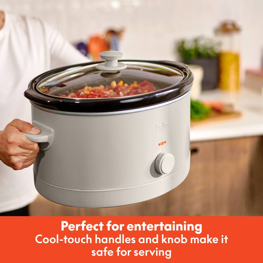 Bella 6 Quart Manual Slow Cooker, Oatmilk