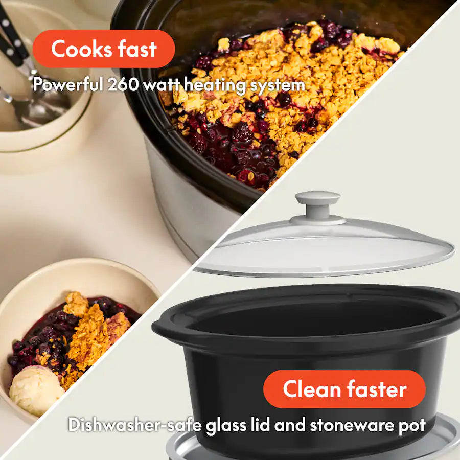 Bella 6 Quart Programmable Slow Cooker, Oatmilk