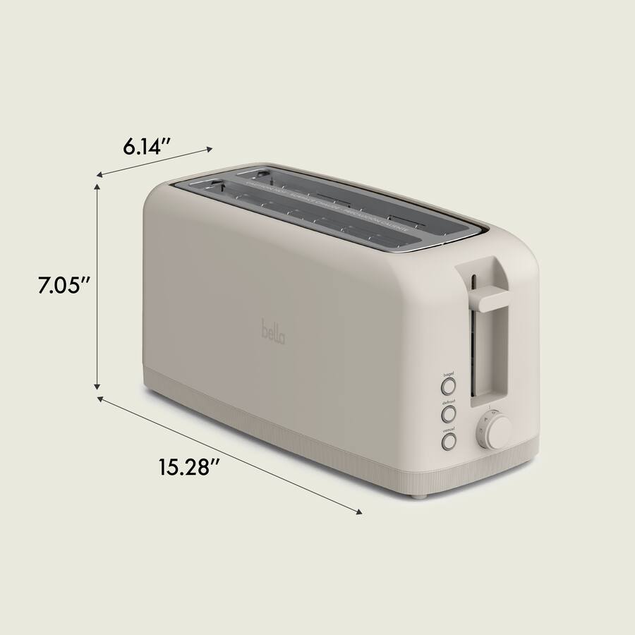 Bella Fits Anywhere 4 Slice Slim Toaster, Oatmilk