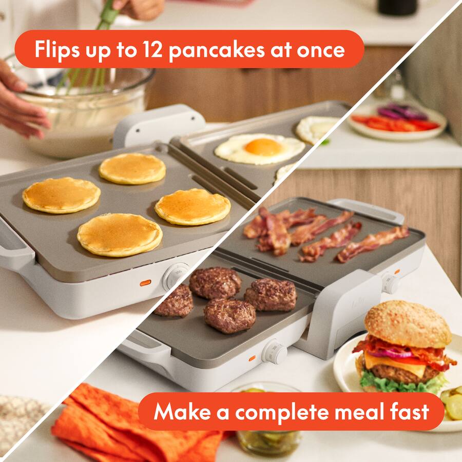 Bella Fits Anywhere Fold & Store Electric Griddle, Oatmilk