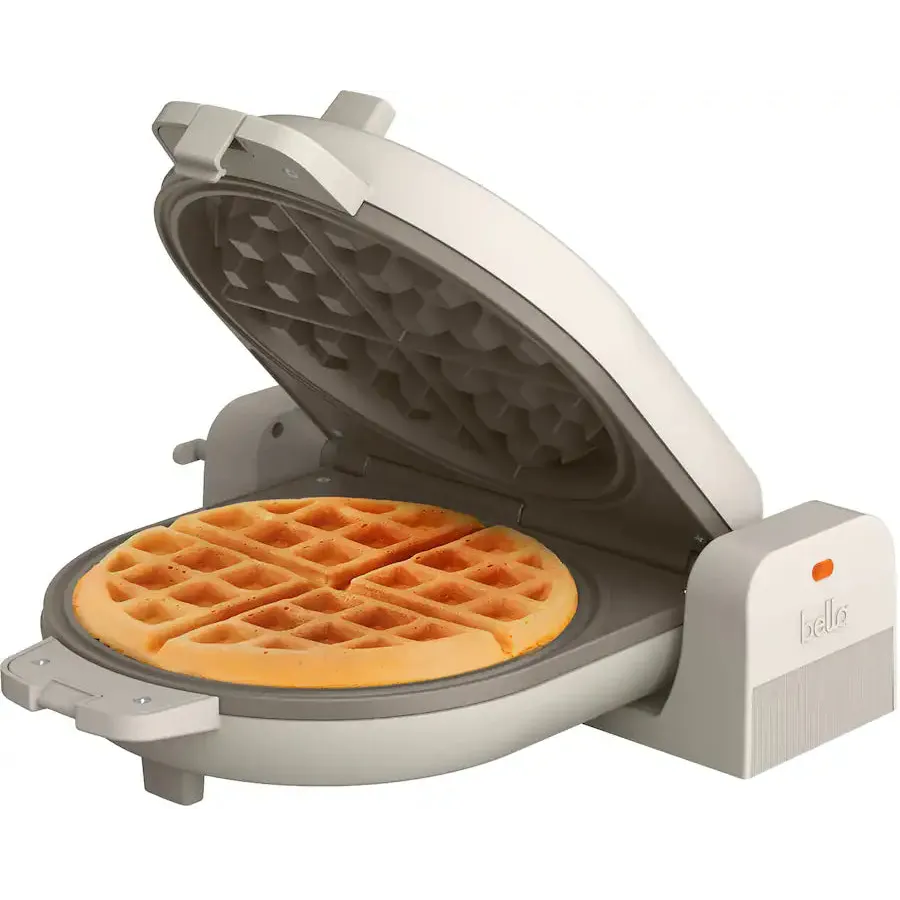 Bella Fits Anywhere Kitchenware Flip & Store Belgian Waffle Maker, Oatmilk