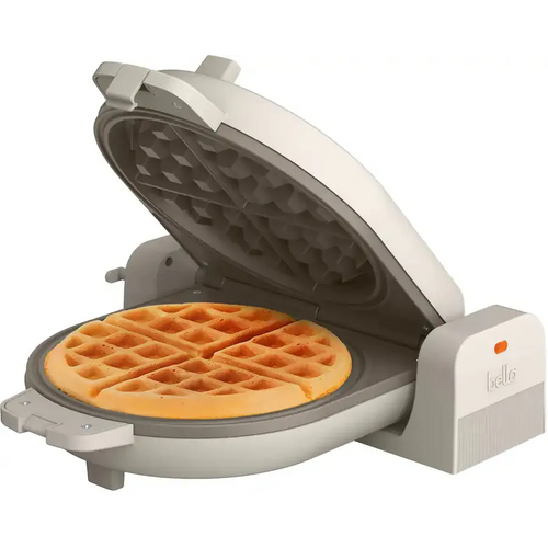 Bella Fits Anywhere Kitchenware Flip & Store Belgian Waffle Maker, Oatmilk