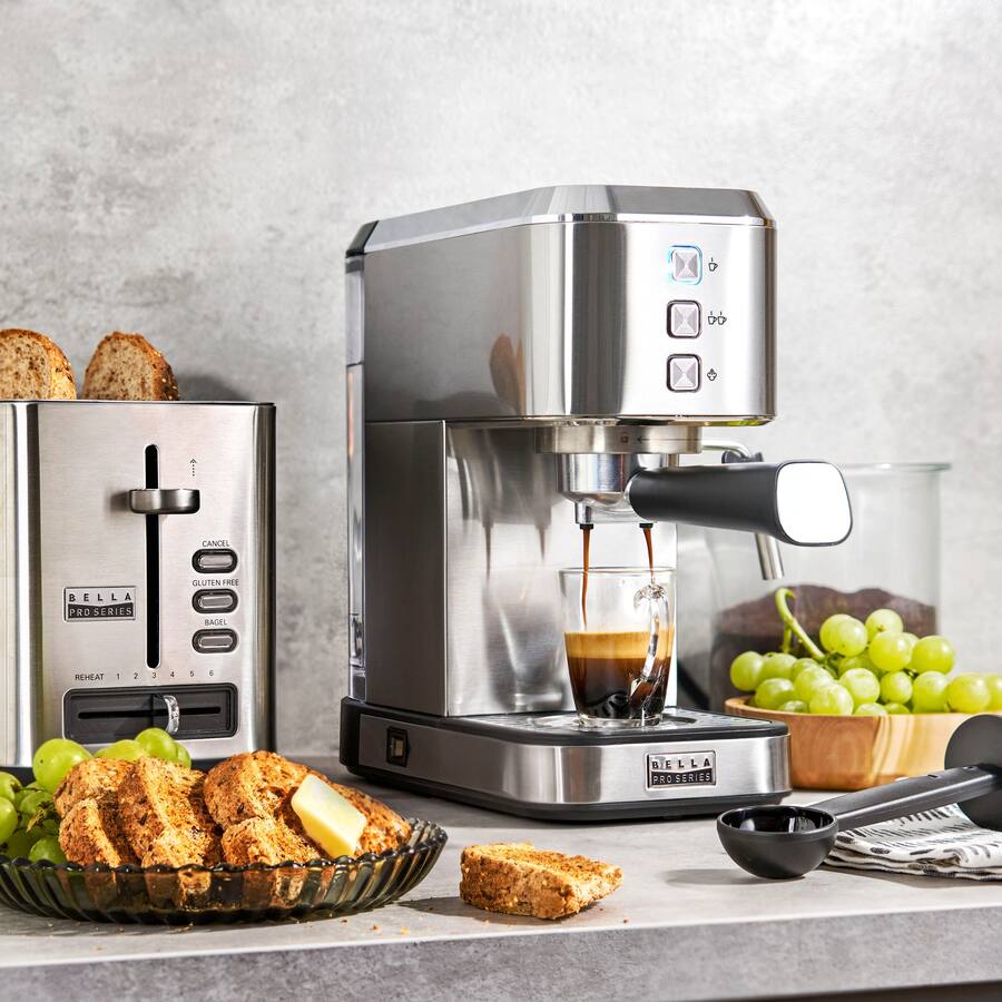 Bella PRO, 20 Bar Slim Espresso Machine, Stainless Steel