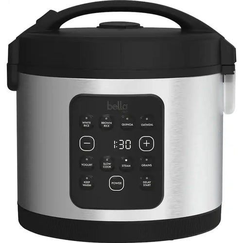 Bella PRO 20 Cup Digital Rice Cooker, Stainless Steel