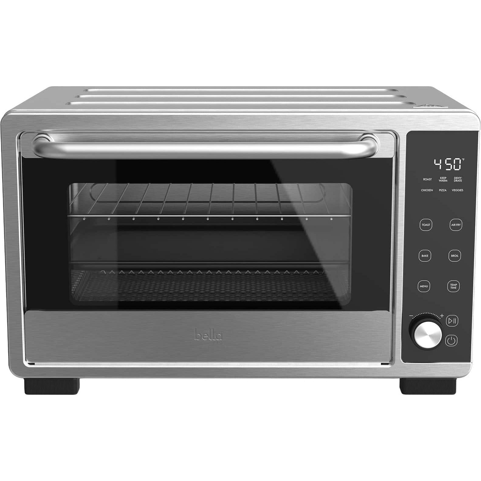 Bella PRO 6 Slice Air Fryer Toaster Oven, Stainless Steel