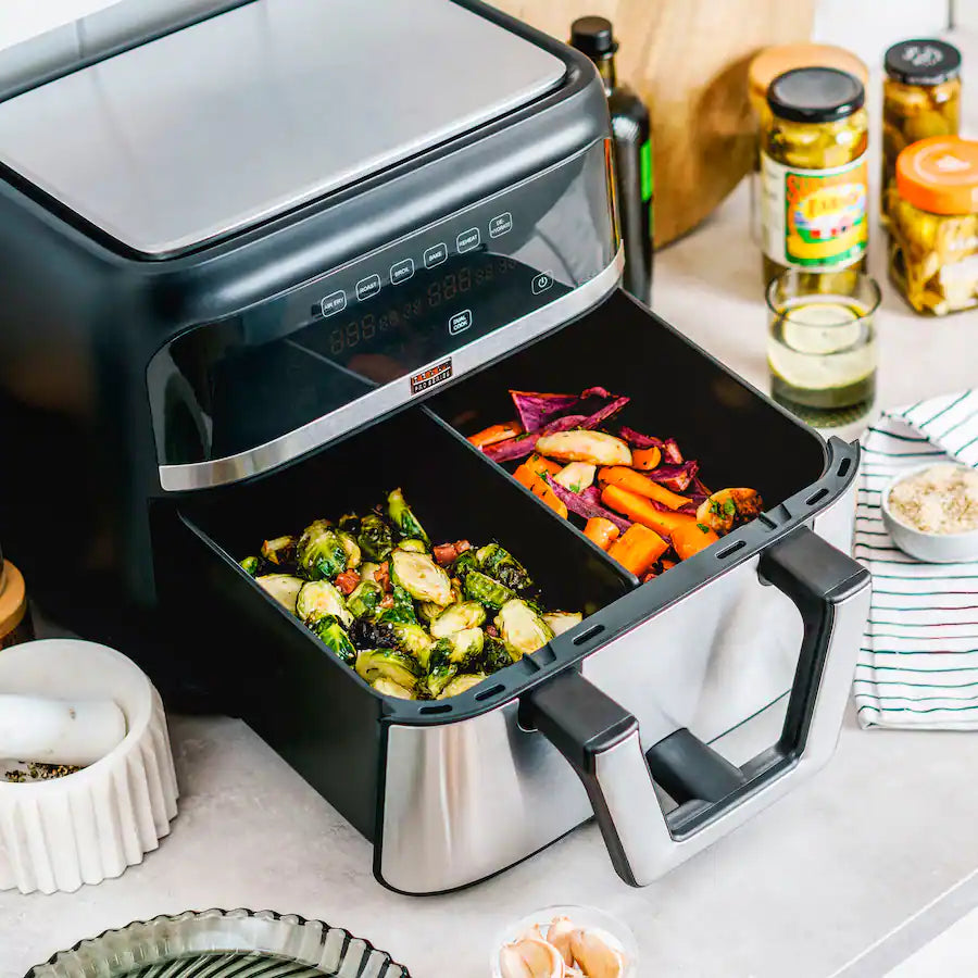 Bella PRO 9 Quart TriZone Touchscreen Air Fryer, Stainless Steel